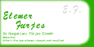 elemer furjes business card